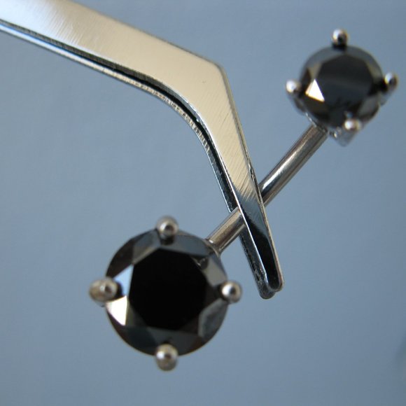 2.75ctw REAL BLACK DIAMOND BELLY RING, 2 DIA'S, APPRAISAL, FREE DIAMOND TESTER - Picture 8 of 12